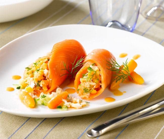 Farcis de saumon aux petits légumes