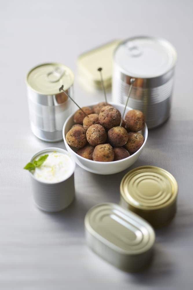 Boulettes de taboulé, yaourt citronné